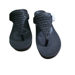 Aetrex Kate Black Orthotic Flip Flops 35 5–5.5 Arch Support NEW